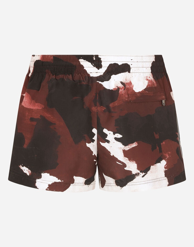 Short swim trunks with camouflage print - 3