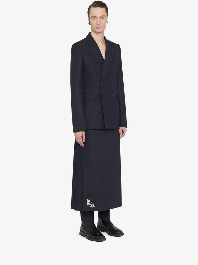 Men's Neat Shoulder Double-breasted Jacket in Navy 3