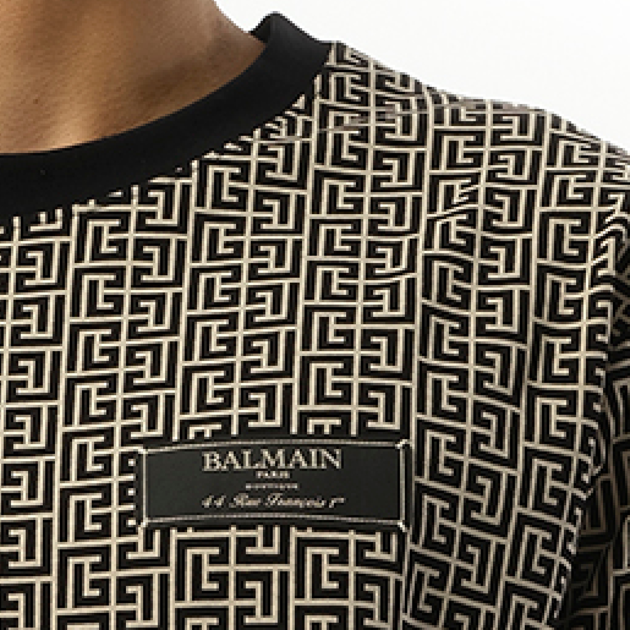 Monogram Jacquard T-Shirt in Black - 3