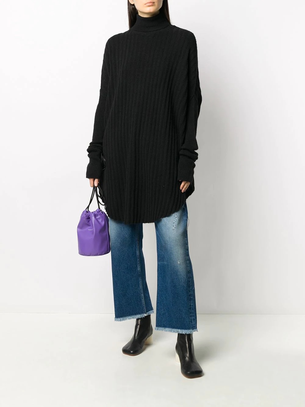 oversize turtleneck top - 2