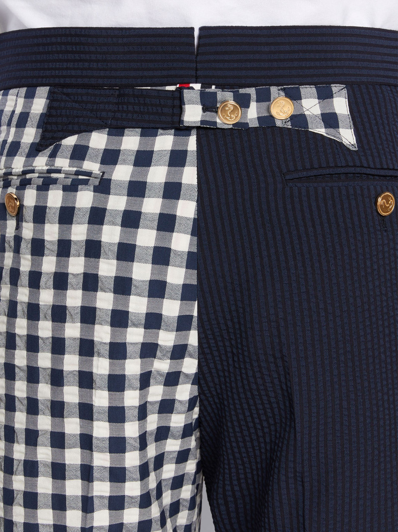 Navy Fun-Mix Wool Seersucker Classic Backstrap Short 6