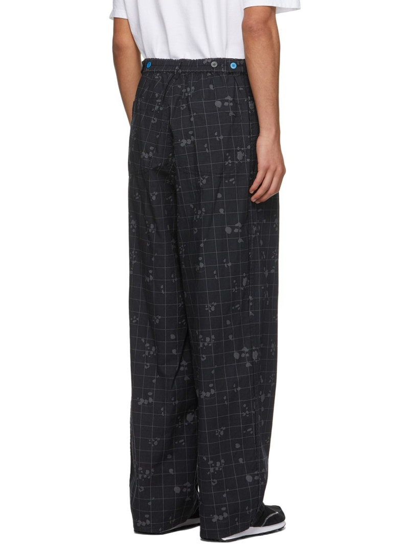 Black Cotton Check Trousers 3