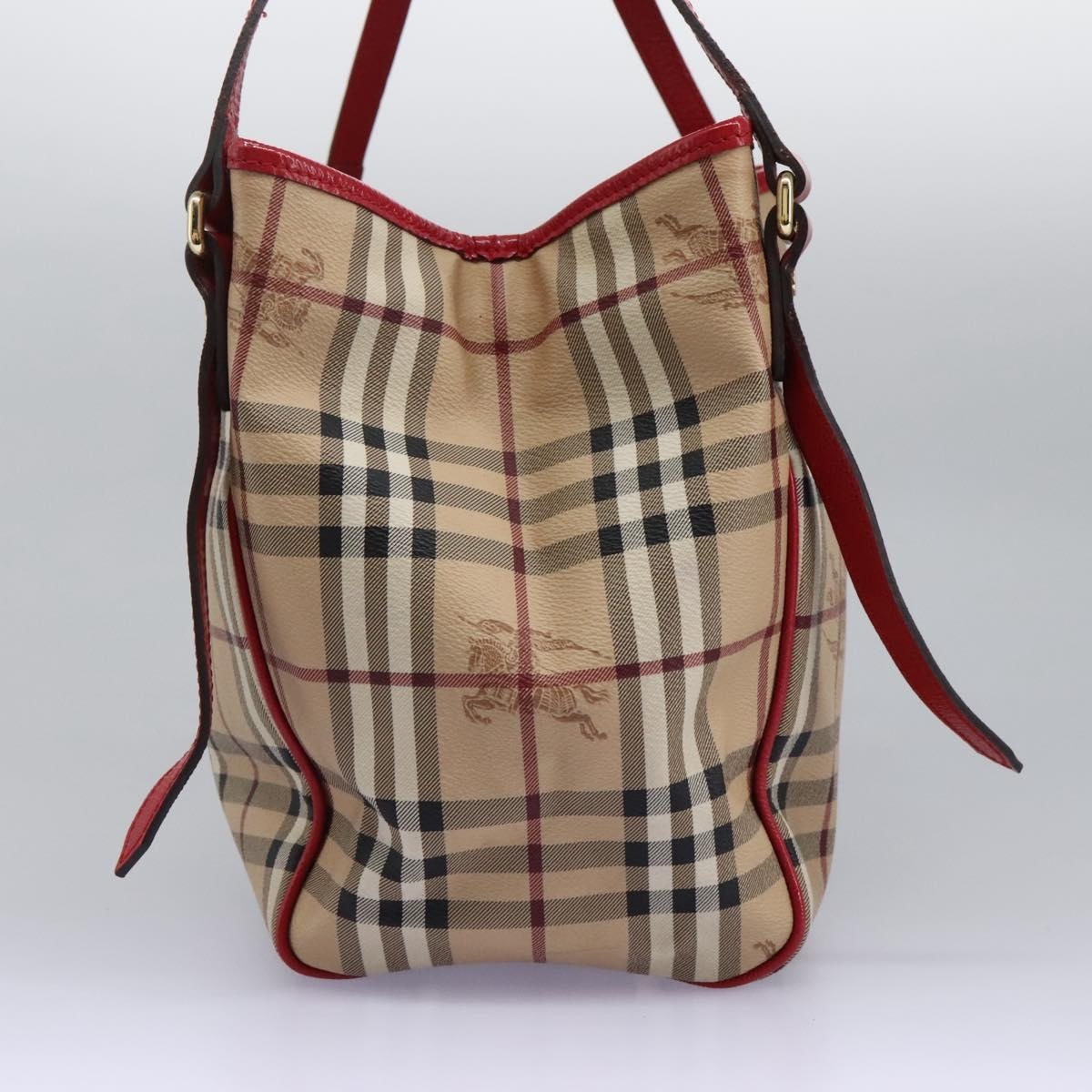 Burberry Nova Check Shoulder Bag Pvc Leather Beige - 3