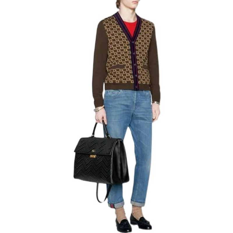 GUCCI Gucci Square G Tiger Knit Cardigan 'Brown' 522543-X9U22-2097 outlook