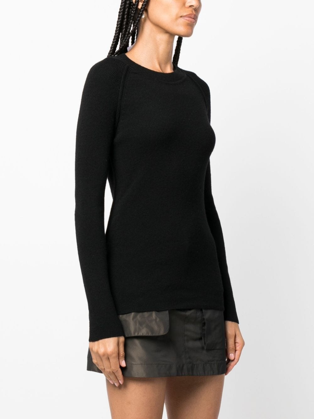 round-neck ribbed-knit top - 3