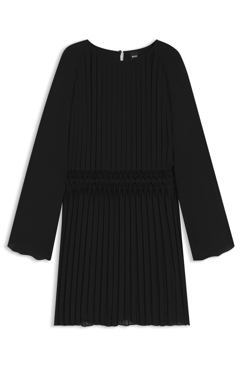 PLISSÉ DRESS WITH SMOCKED WAISTBAND 1