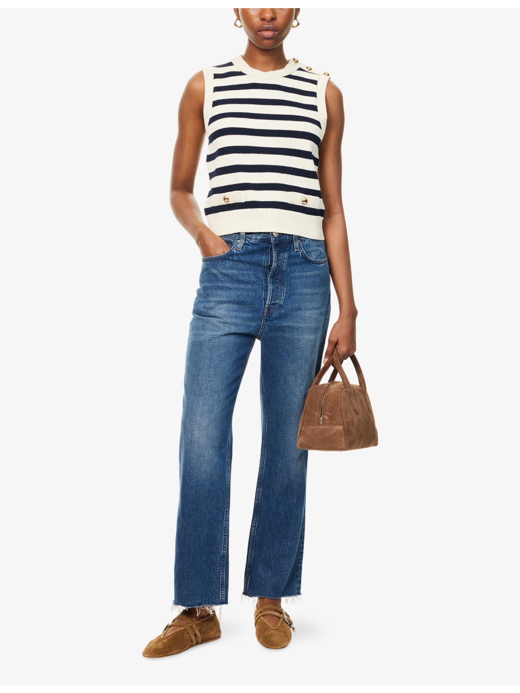 The Harbor Striped Cotton-Blend Vest - 2