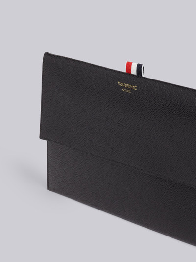 Thom Browne Black Pebbled Calfskin Flap Folio outlook