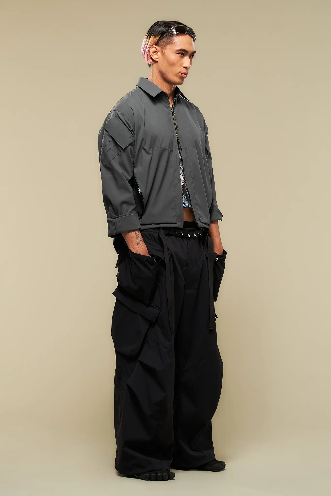 LA12-M Nylon Stretch Shirt Jacket Gray - 18