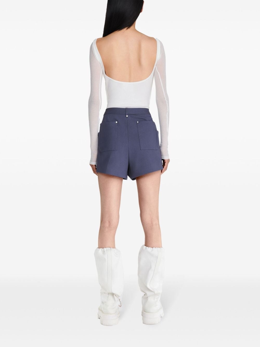 panelled boat-neck top - 3