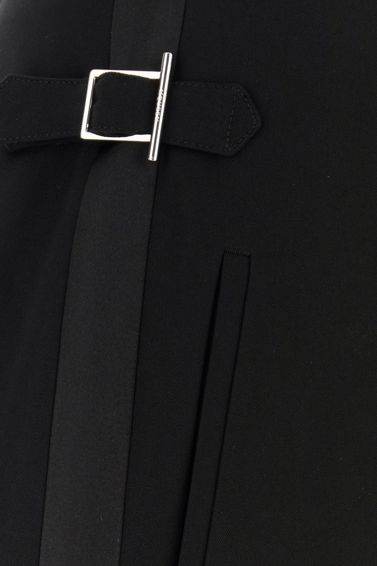 Black wool wide-leg pant - 5