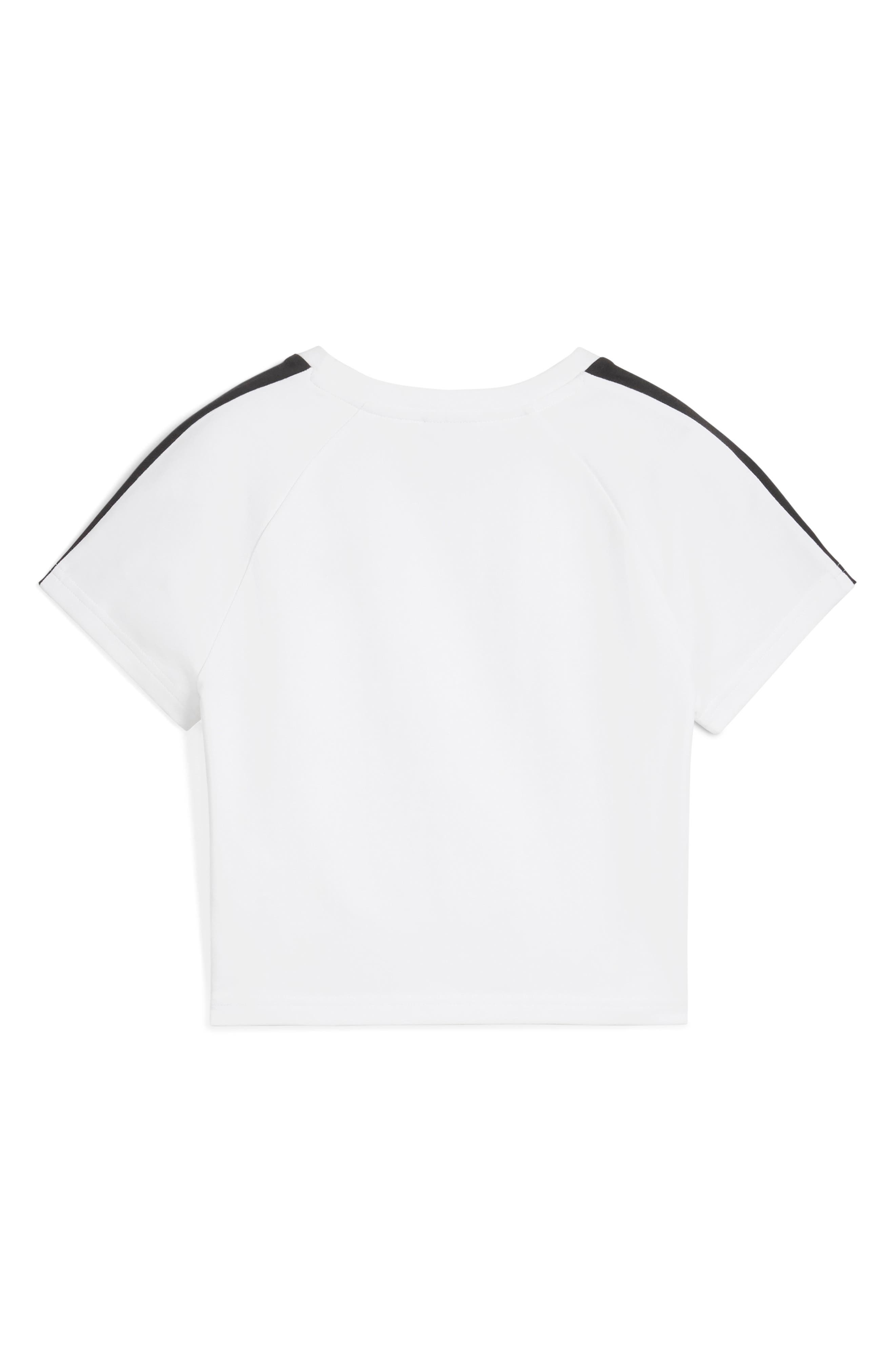 PUMA T7 Crop Stretch Cotton Baby Tee in Puma White at Nordstrom - 7