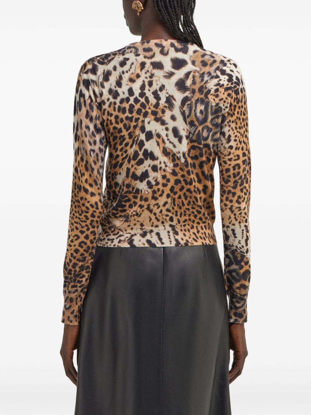 Malachite print cardigan - 4