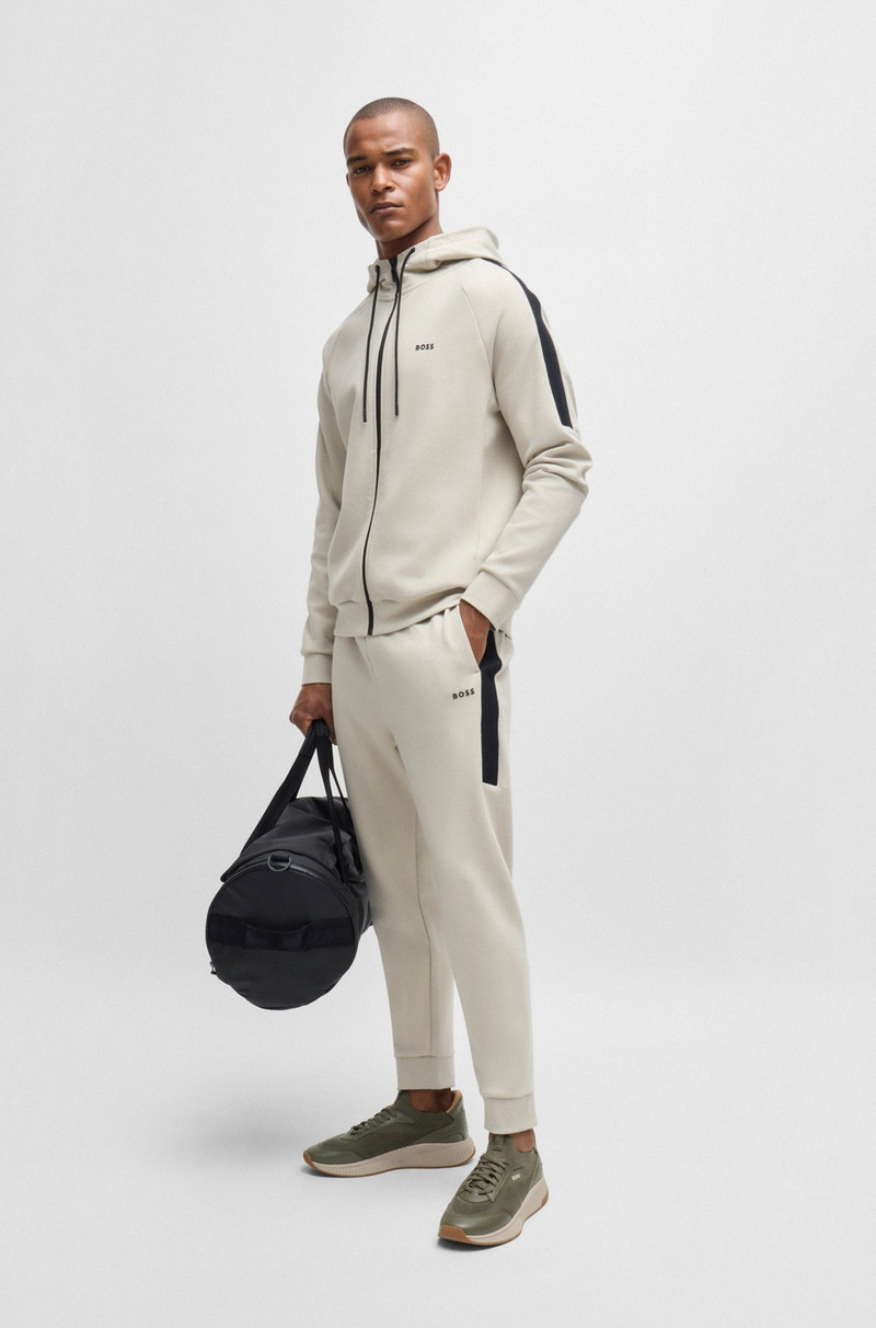 BOSS MIXED-MATERIAL TRAINERS WITH FISHBONE SOLE AND SIGNATURE ACCENTS outlook