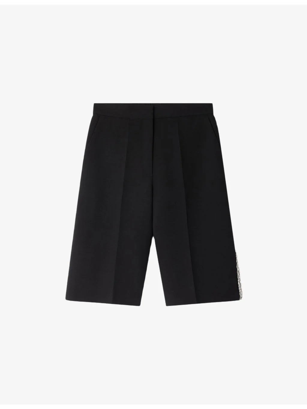 Rhinestone-Stripe Straight-Leg Woven Bermuda Shorts - 1