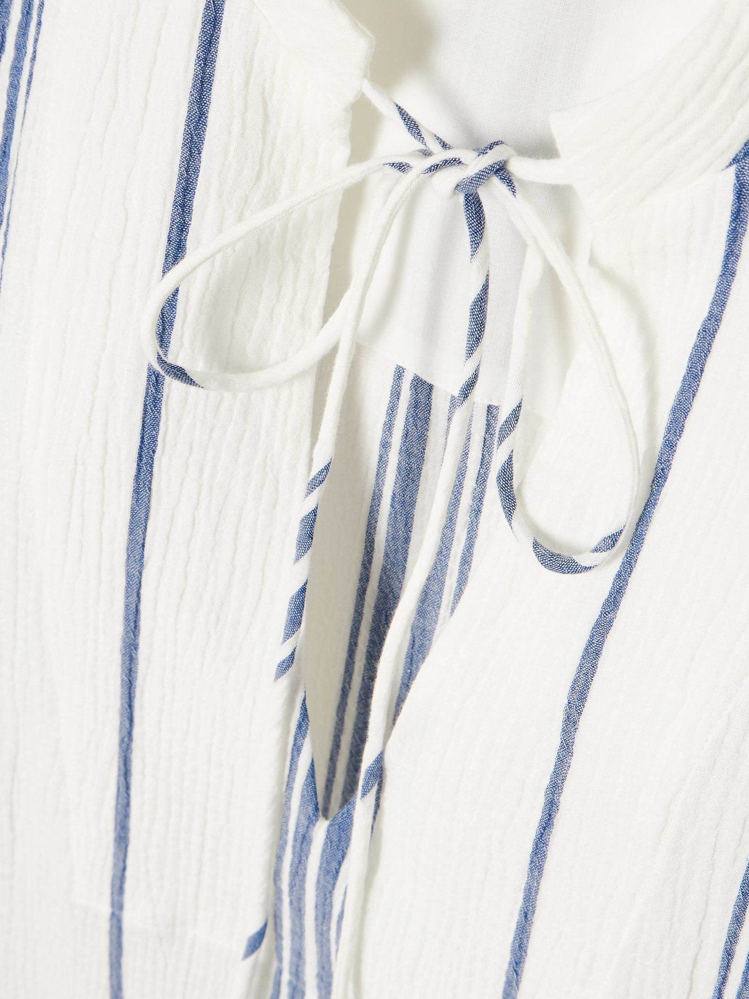 Fisherman striped cotton-blend gauze shirt White - 5