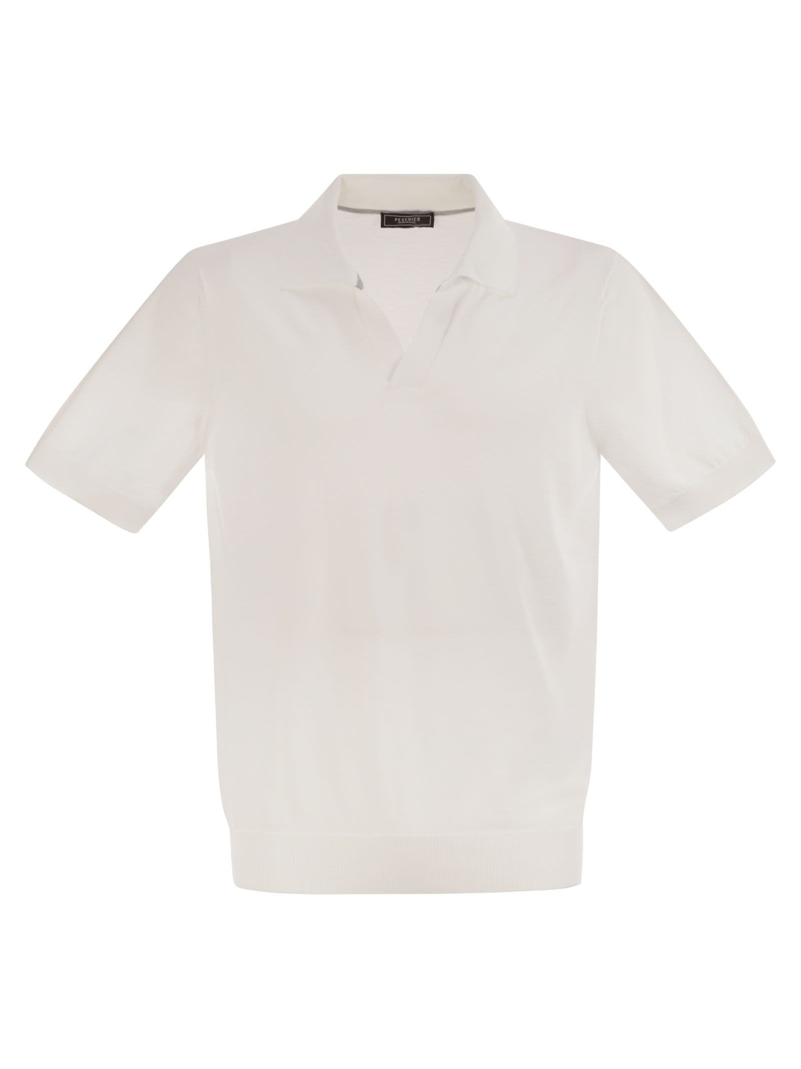 Peserico - Peserico Men Polo Shirt In Pure Cotton Yarn - 1