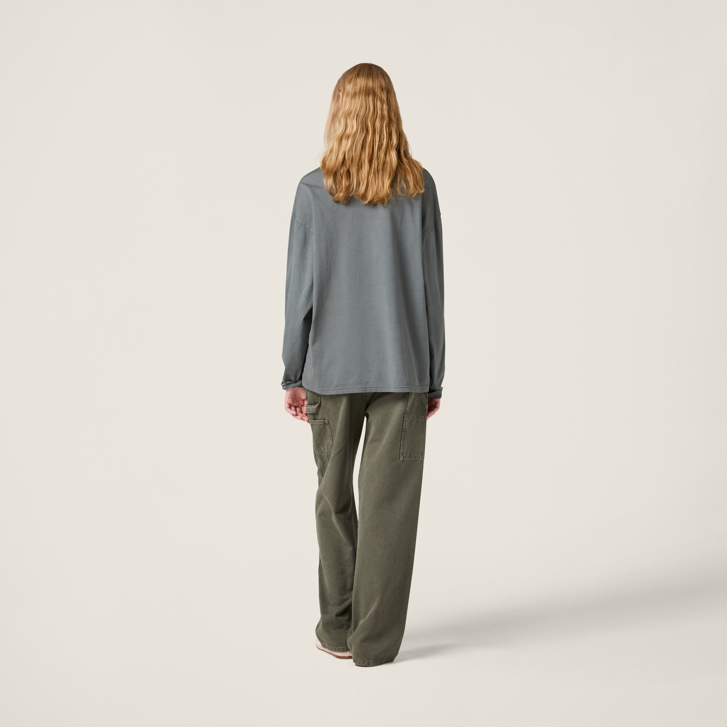 Garment-dyed long-sleeved jersey T-shirt - 3