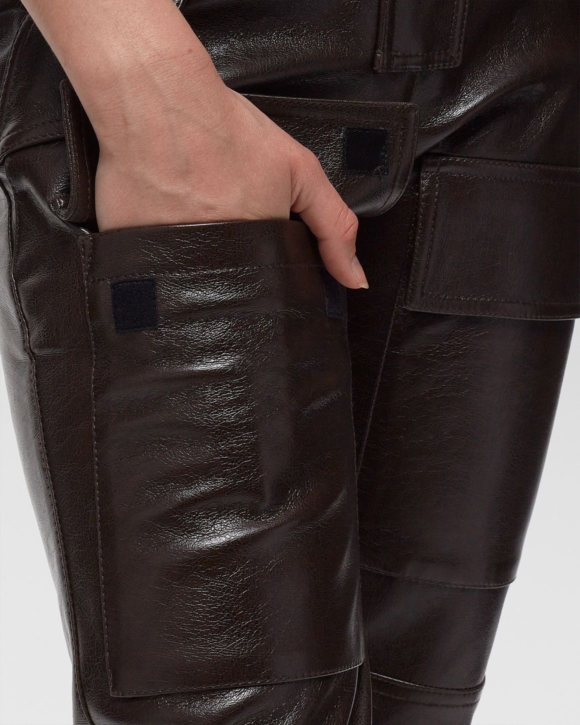 FAUX LEATHER MOTO TROUSERS - 5