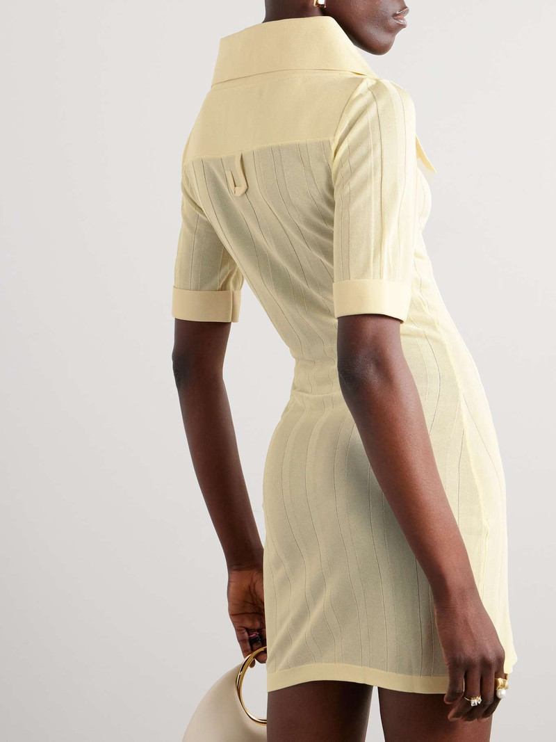 Manta poplin-trimmed ribbed-knit mini dress 3