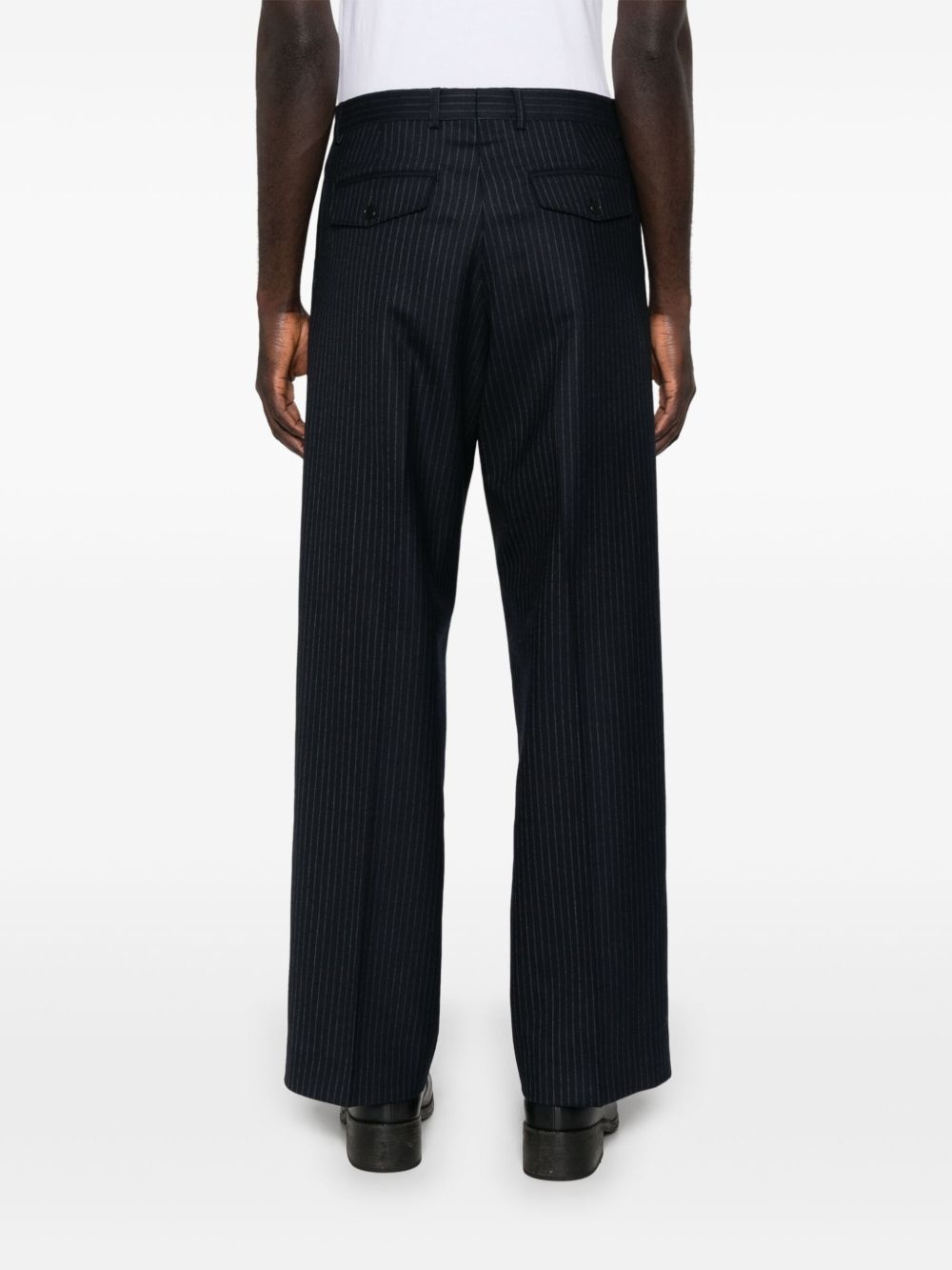 pleated wide-leg trousers - 4