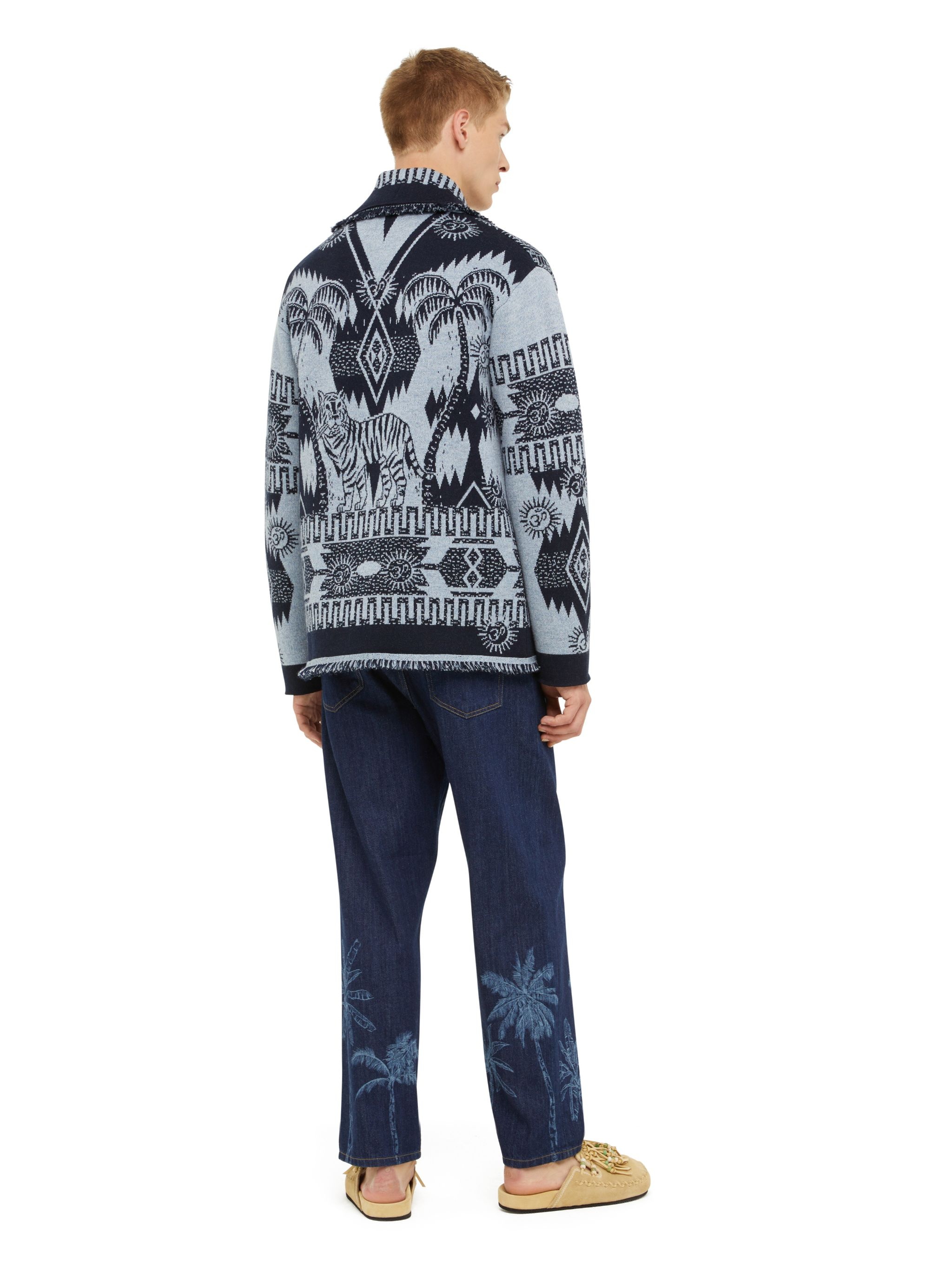 Wood Block Ibrid Jacquard Cardigan - 6