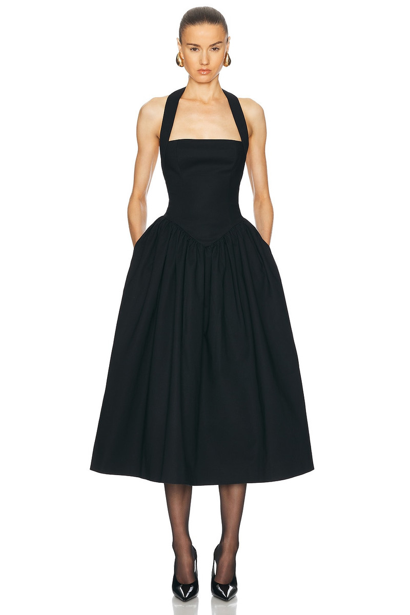 HELSA Faille Halter Midi Dress outlook