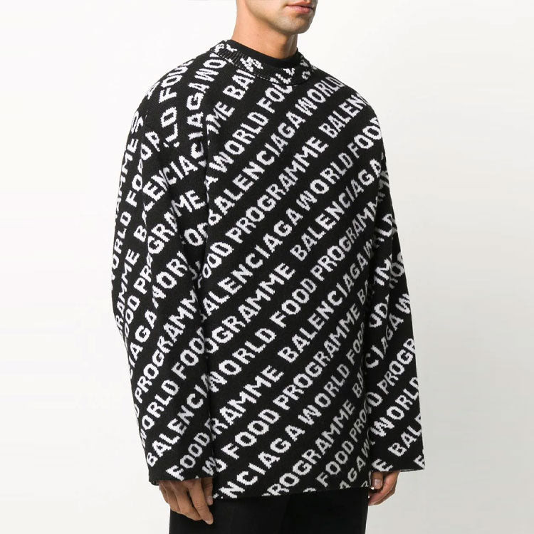 Balenciaga World Food Programme Allover Sweater 'Black' 612957T15651070 - 3