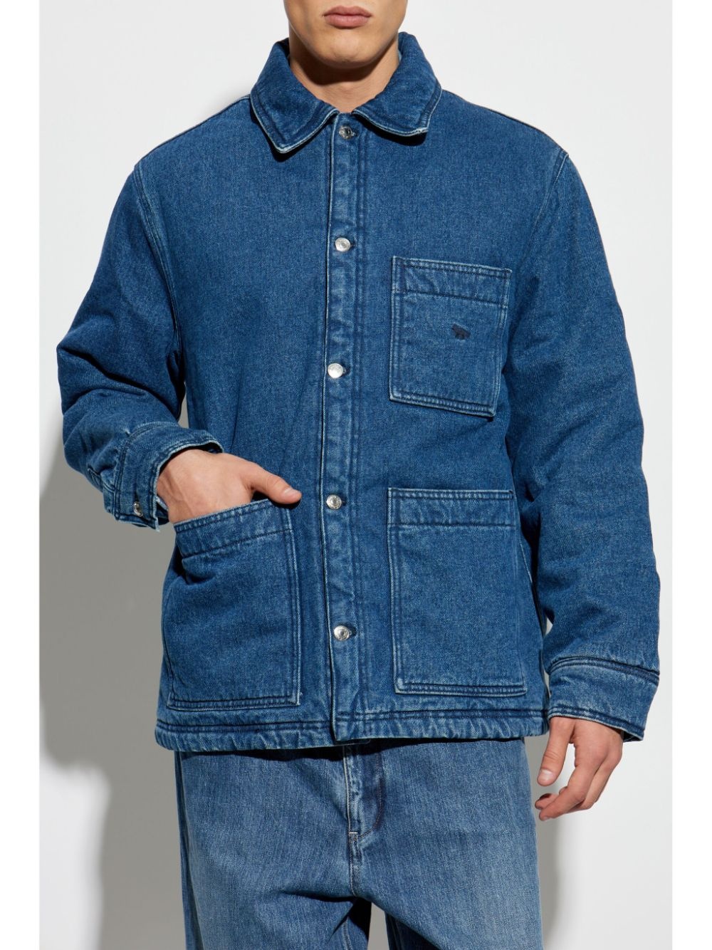 padded workwear denim jacket - 3