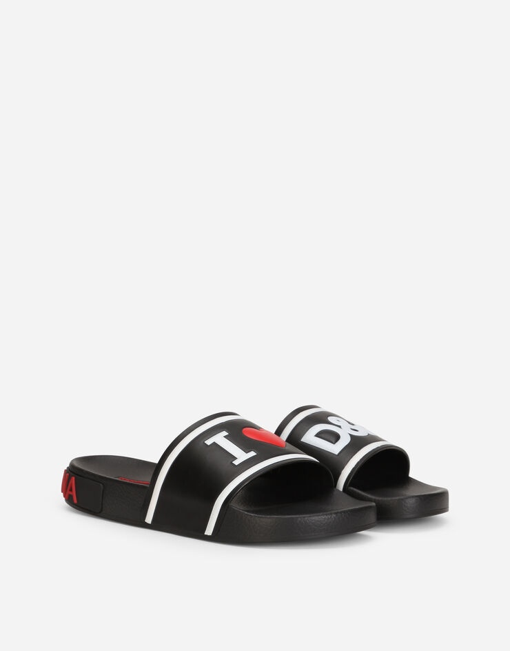 Rubber beachwear sliders with high-frequency detailing - 2