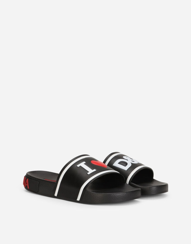 Dolce & Gabbana Rubber beachwear sliders with high-frequency detailing outlook