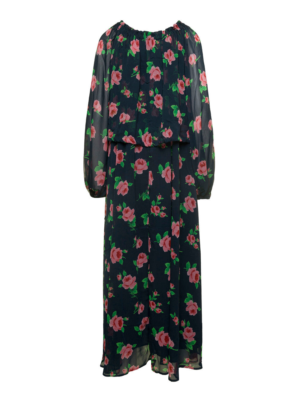 Rotate Women Maxi Multicolor Dress With All-Over Roses Print In Chiffon Woman - 2