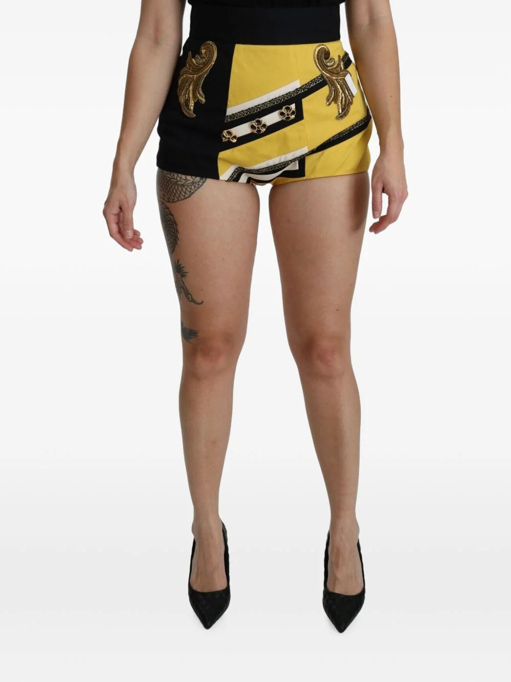 embroidered crystal-embellished shorts - 1