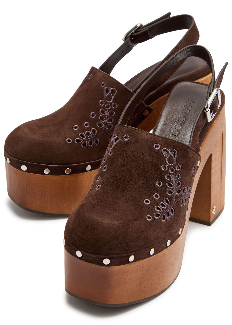 Jimmy Choo Alida 135 Embroidered Slingback Clogs - 3