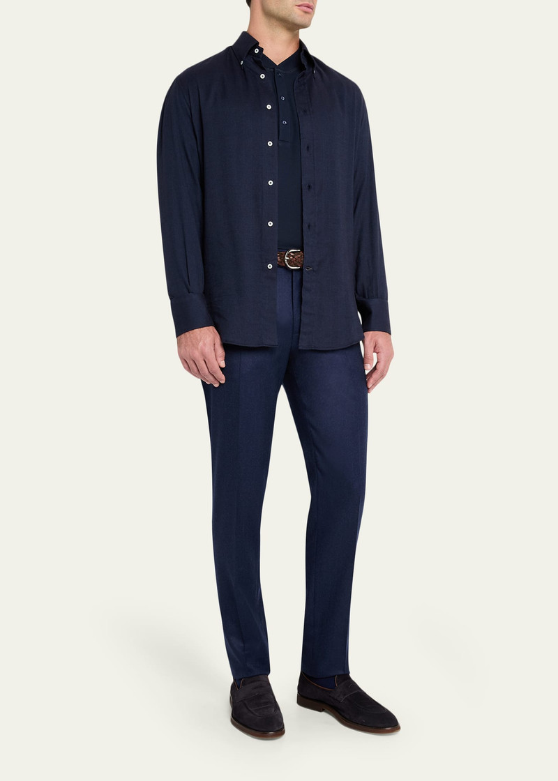 Brunello Cucinelli Men's Cotton-Silk Waffle Henley outlook