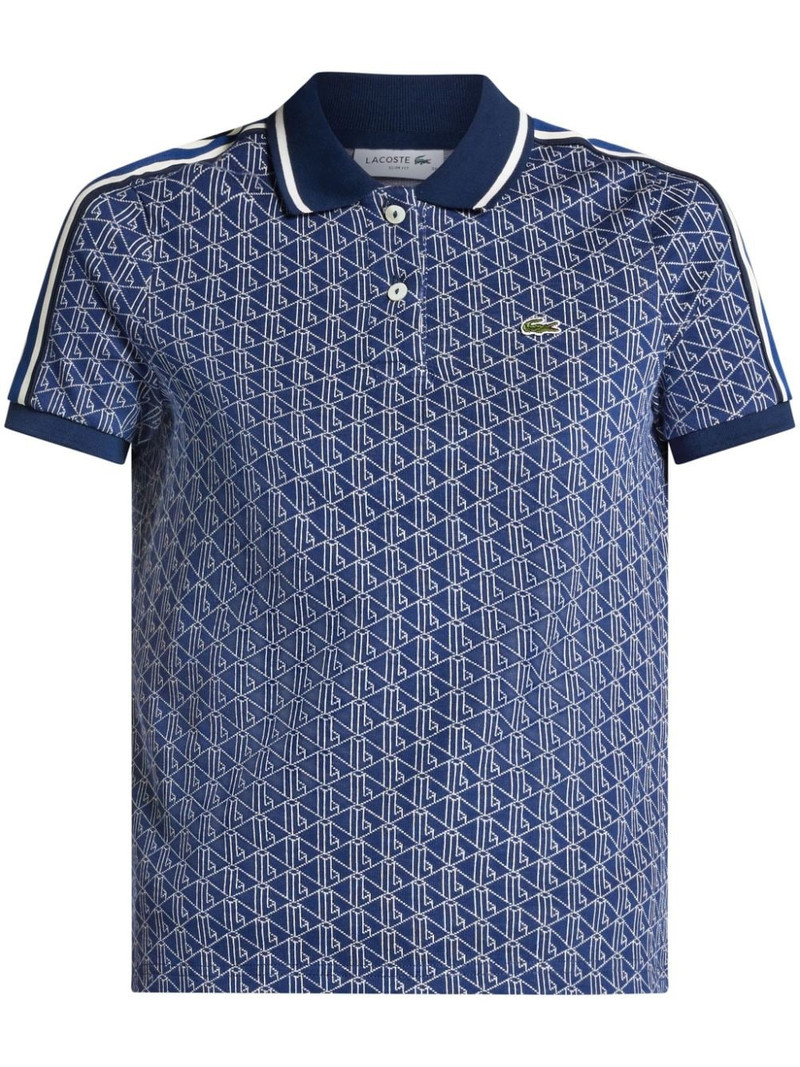 logo-embroidered cotton polo top 1