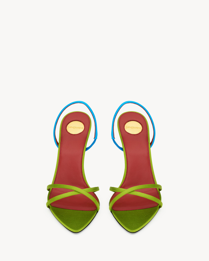 SAINT LAURENT JUSTIFY SLINGBACK SANDALS IN SATIN CREPE outlook