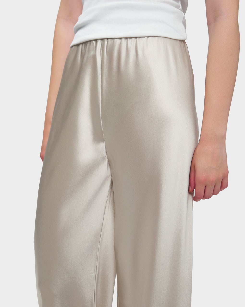 Trousers Bias Satin Pants Pearl - 6