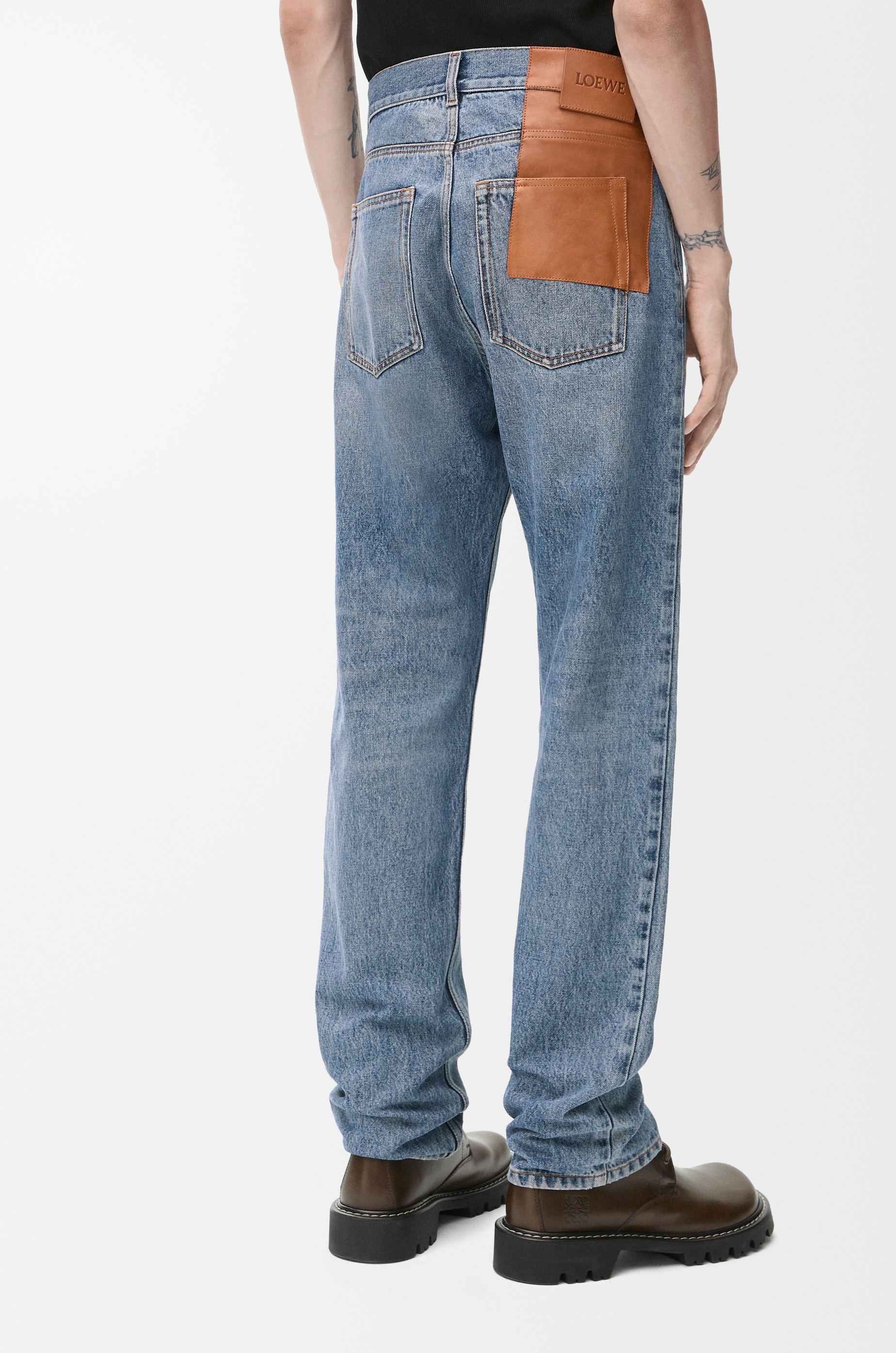 Straight leg jeans in denim - 4