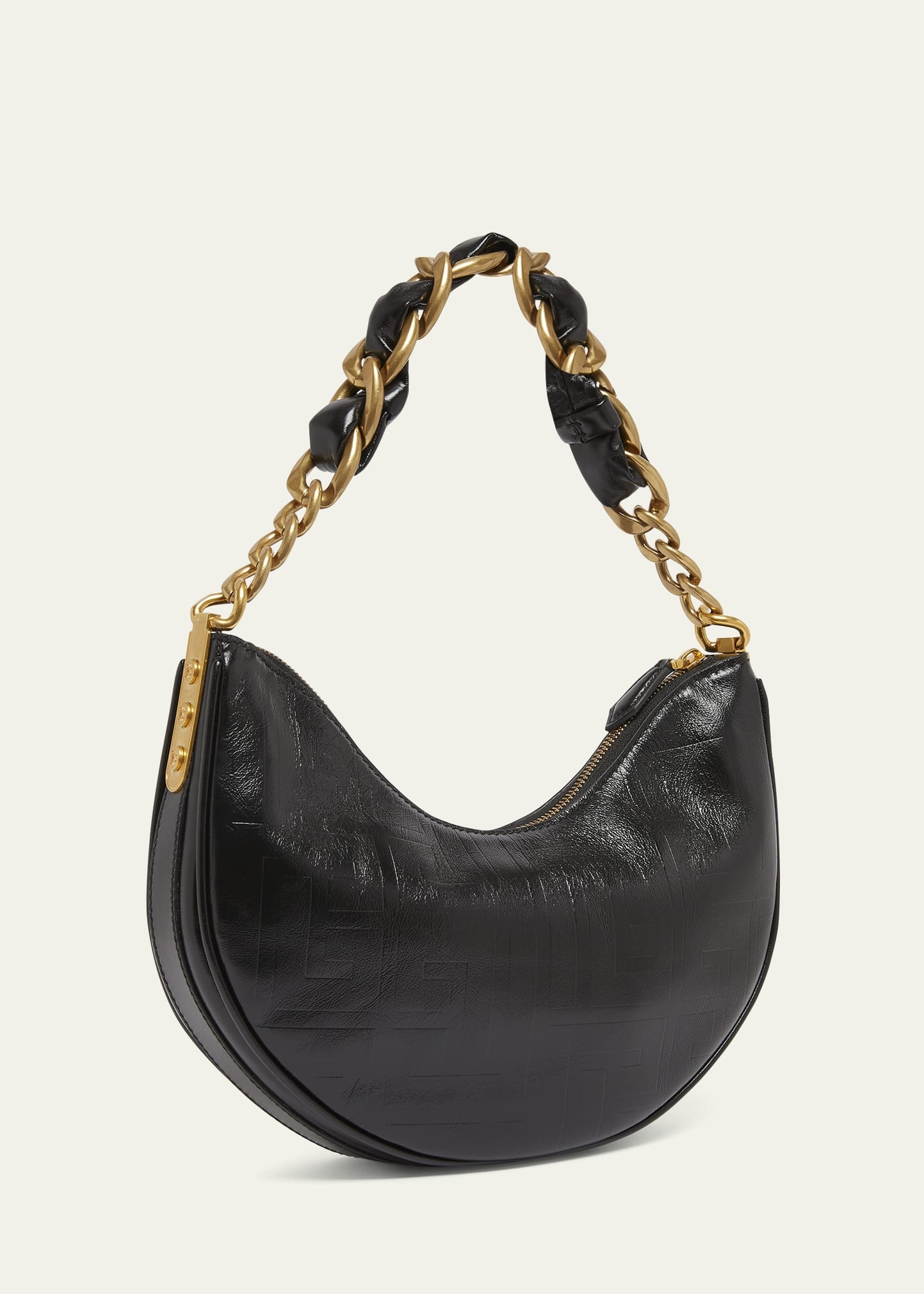 1945 Moon Shoulder Bag in PB Embossed Crinkle Leather - 3