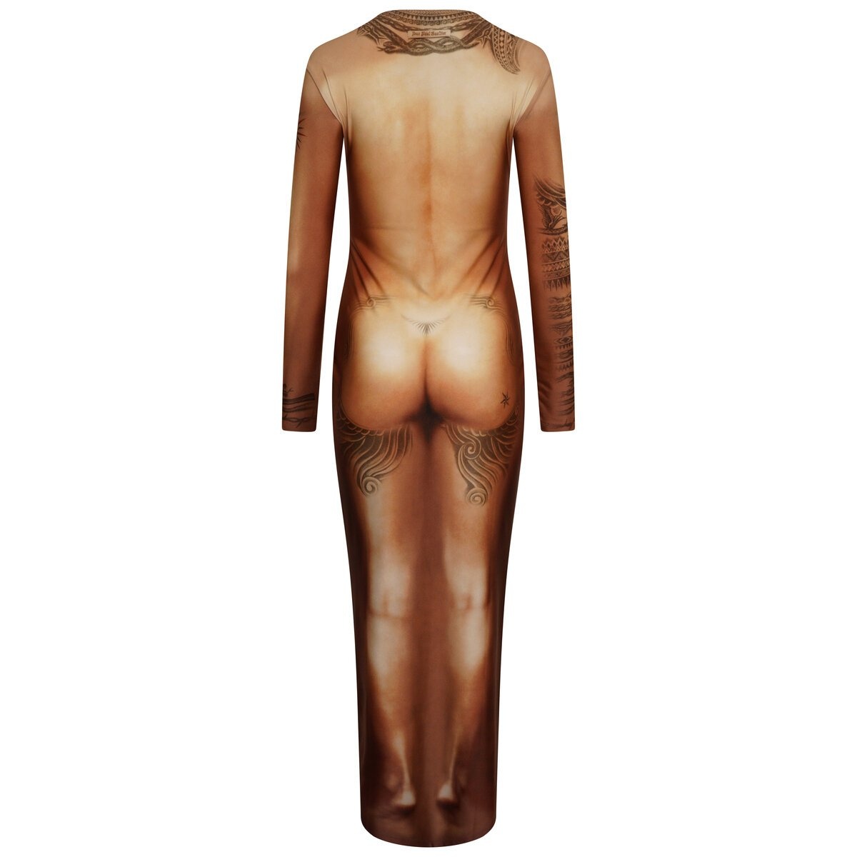 Jean Paul Gaultier The Long Nude Body Tattoo Midi Dress in Nude | hervia |  REVERSIBLE