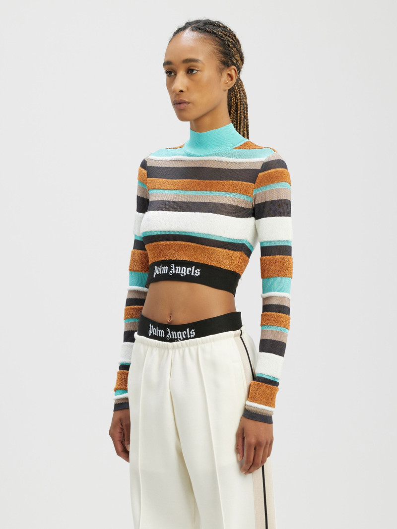 Lurex Stripes Knit Logo Top 4