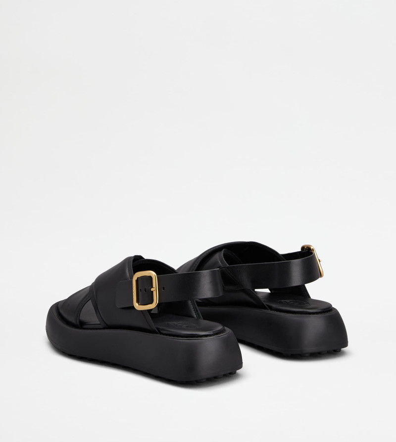 Tod's SANDALS IN LEATHER - BLACK outlook