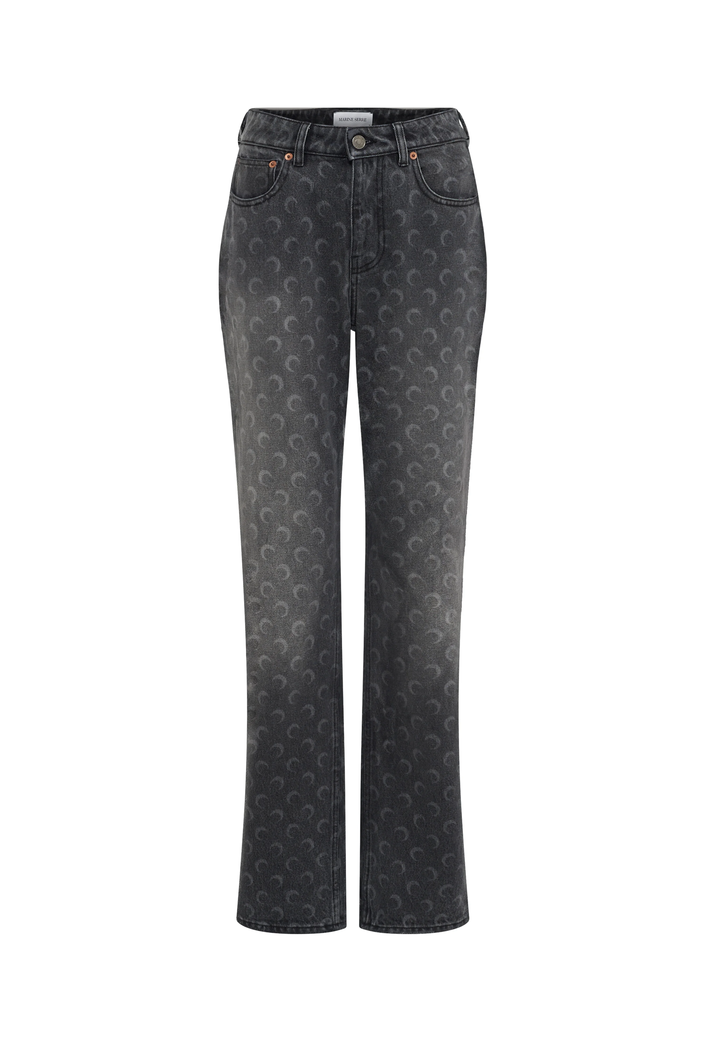 Moon Laser Grey Wash Denim Straight Jeans - 1