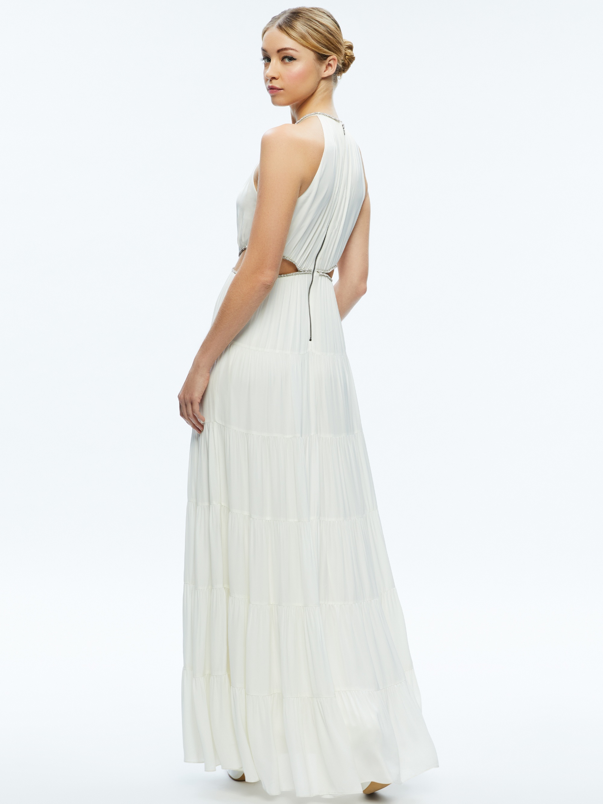 Alice + Olivia MYRTICE EMBELLISHED CUT OUT MAXI DRESS