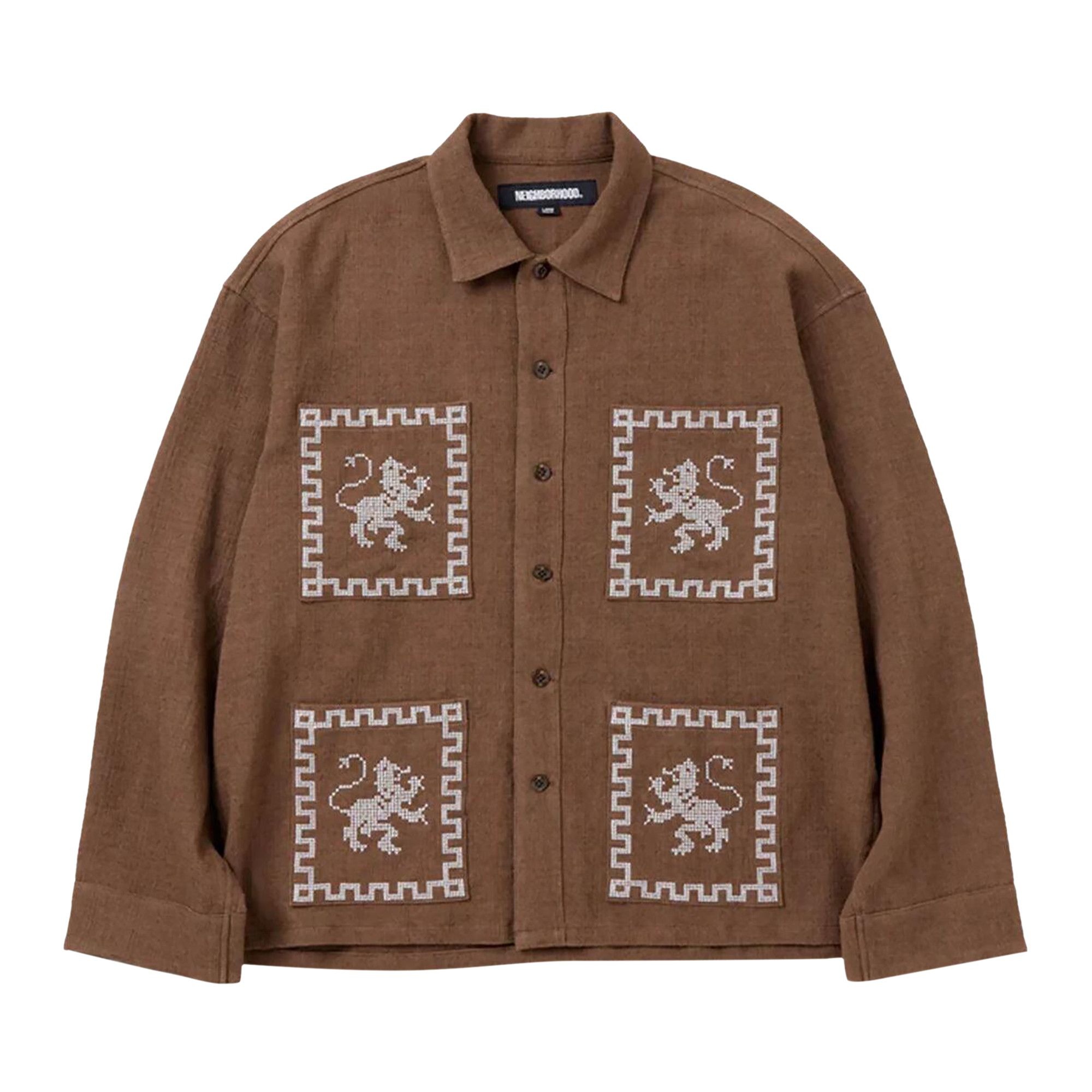 Neighborhood GT Embroidery Shirt 'Brown' - 1