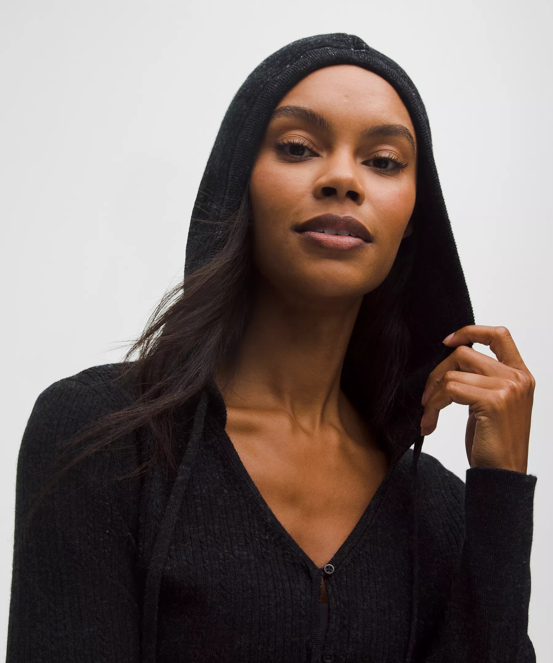 Micro Cable Merino Wool Hooded Cardigan - 4