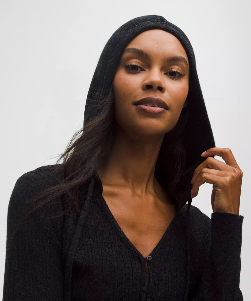 Micro Cable Merino Wool Hooded Cardigan 4