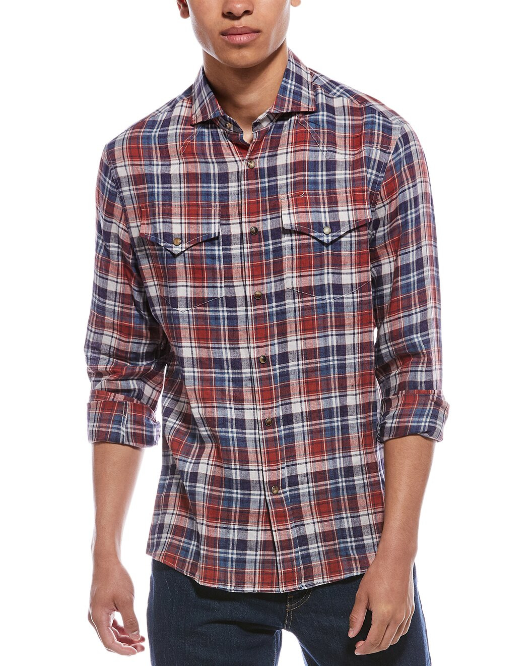 Brunello Cucinelli Easy Fit Linen Western Shirt - 1