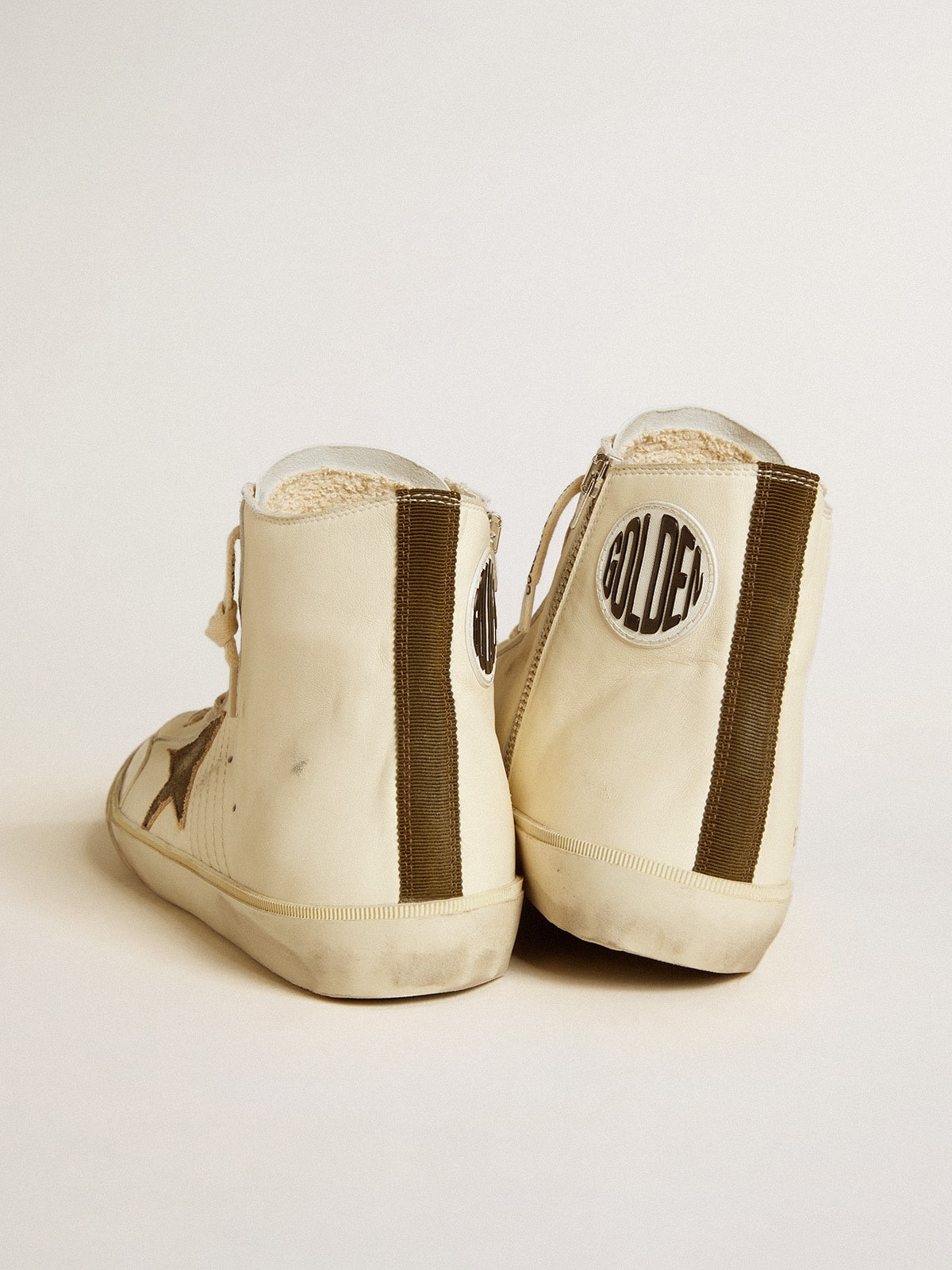 Francy Penstar in nappa with black suede star and cotton heel tab - 4